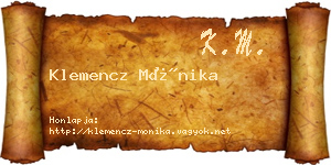 Klemencz Mónika névjegykártya