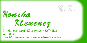 monika klemencz business card